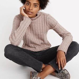 NWT Madewell Donegal Blush Evercrest Turtleneck Wool Blend Sweater Size Small